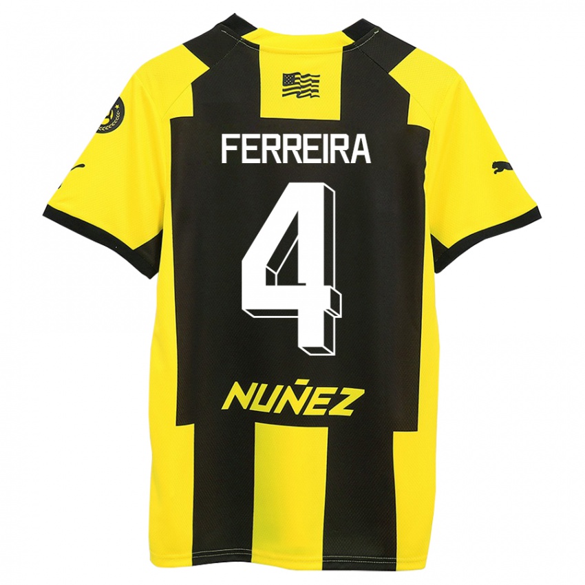 Kinder Joaquín Ferreira #4 Gelb Schwarz Heimtrikot Trikot 2023/24 T-Shirt