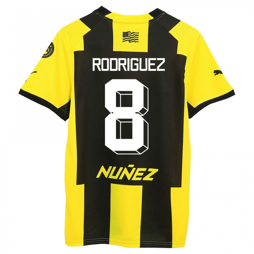Kinder Sebastián Rodríguez #8 Gelb Schwarz Heimtrikot Trikot 2023/24 T-Shirt