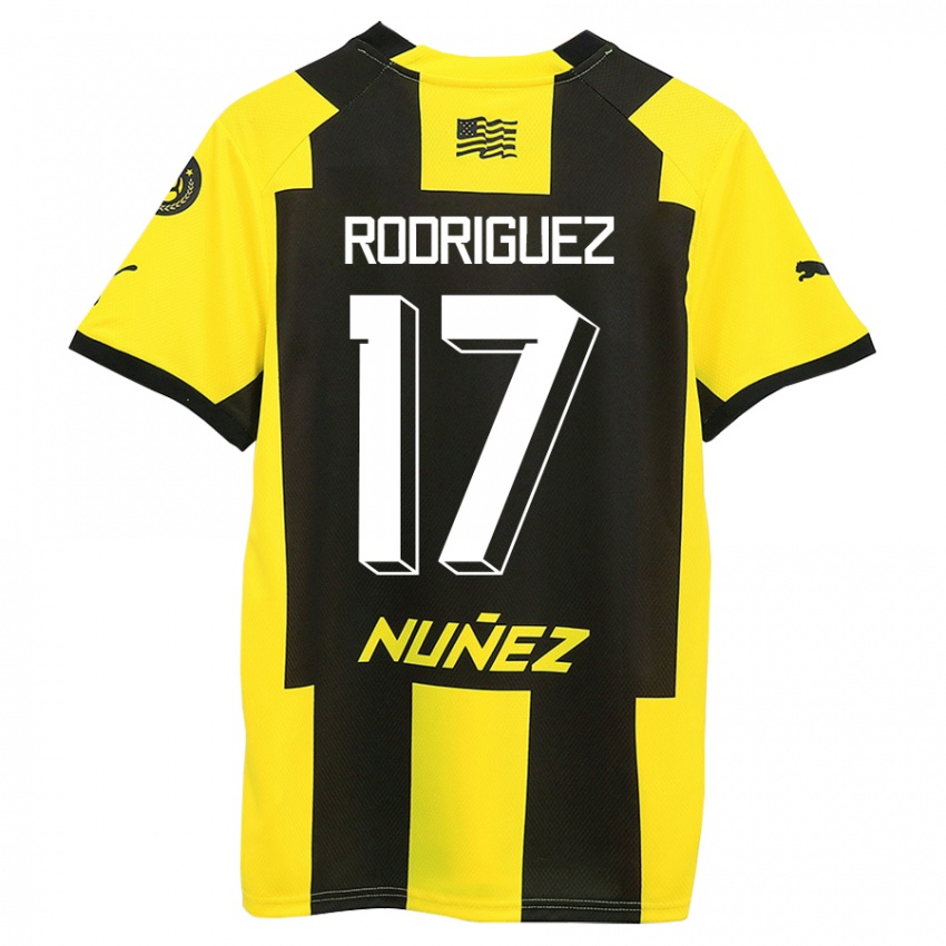 Kinder Valentín Rodríguez #17 Gelb Schwarz Heimtrikot Trikot 2023/24 T-Shirt