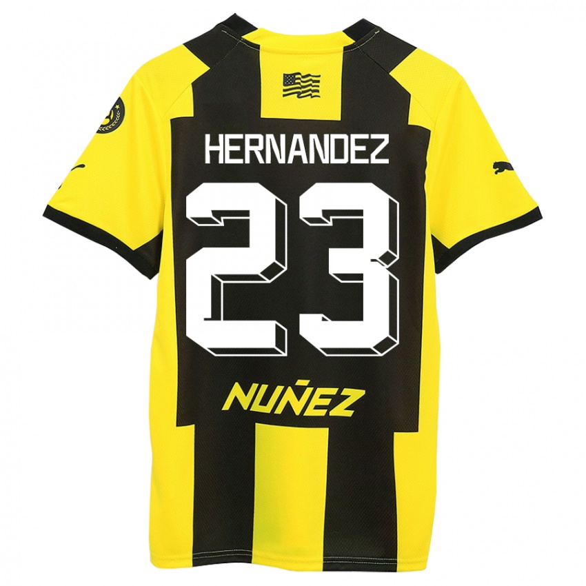 Kinder Abel Hernández #23 Gelb Schwarz Heimtrikot Trikot 2023/24 T-Shirt