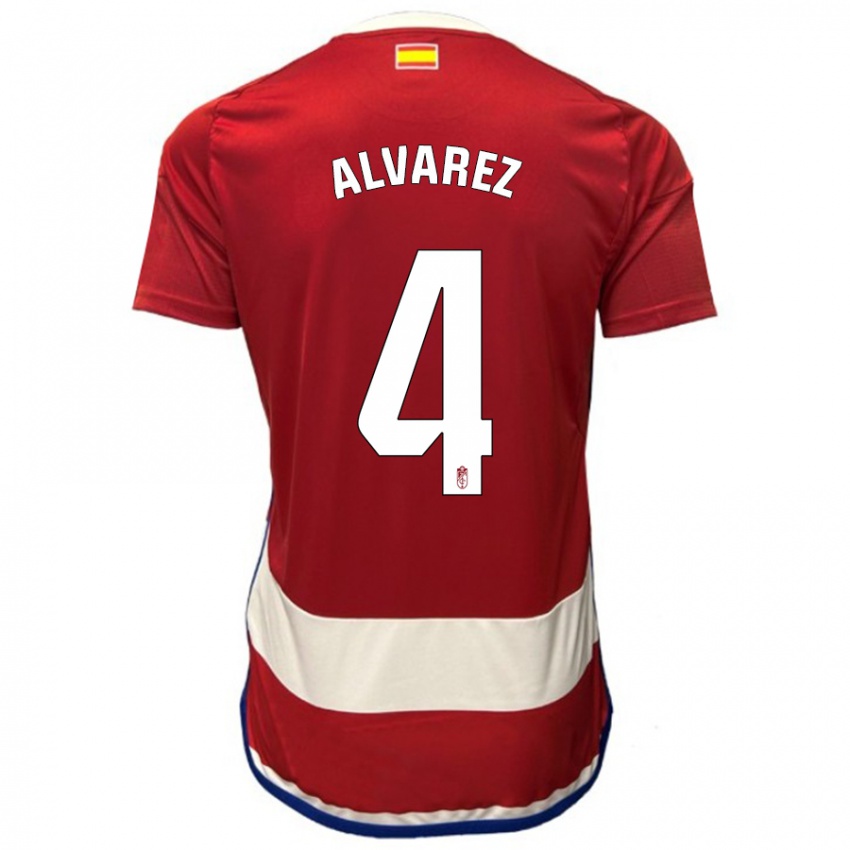 Kinder Isabel Álvarez #4 Rot Heimtrikot Trikot 2023/24 T-Shirt