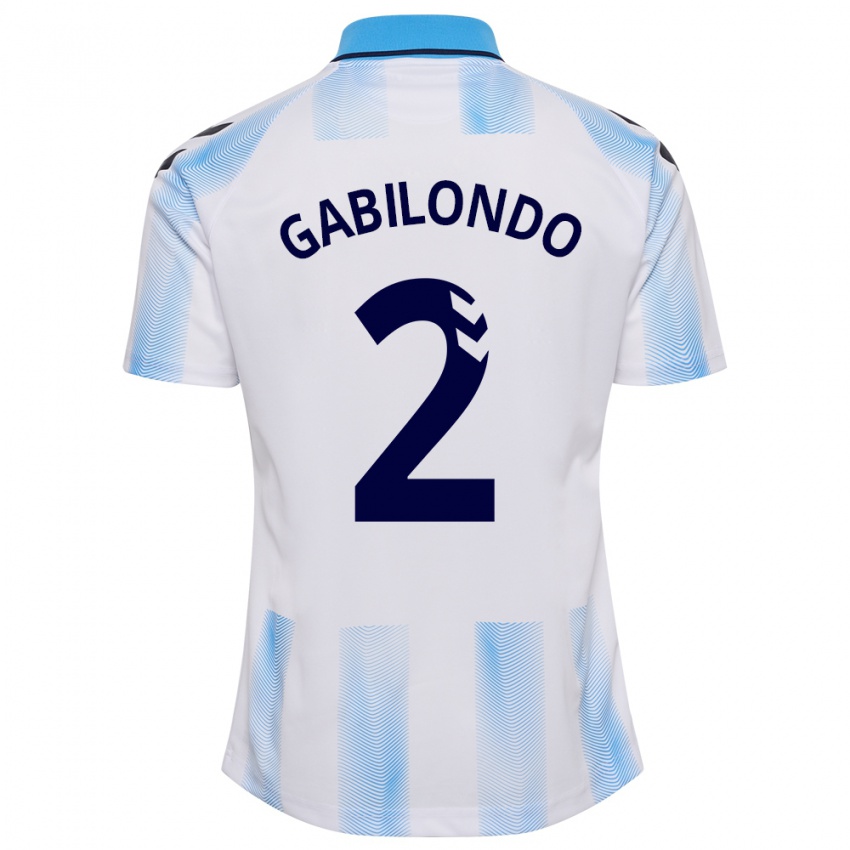 Kinder Jokin Gabilondo #2 Weiß Blau Heimtrikot Trikot 2023/24 T-Shirt