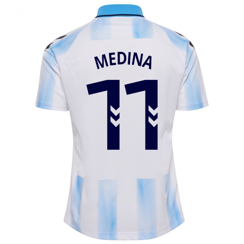 Kinder Kevin Medina #11 Weiß Blau Heimtrikot Trikot 2023/24 T-Shirt