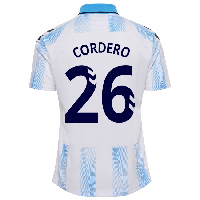 Kinder Antonio Cordero #26 Weiß Blau Heimtrikot Trikot 2023/24 T-Shirt