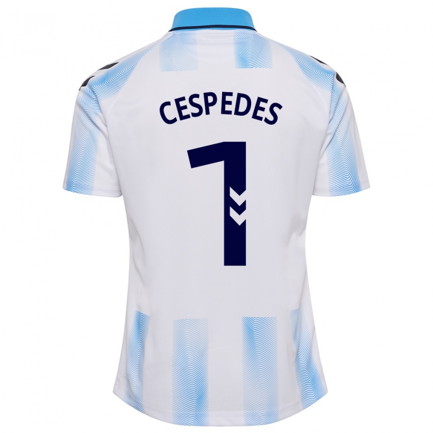 Kinder Andrés Céspedes #1 Weiß Blau Heimtrikot Trikot 2023/24 T-Shirt