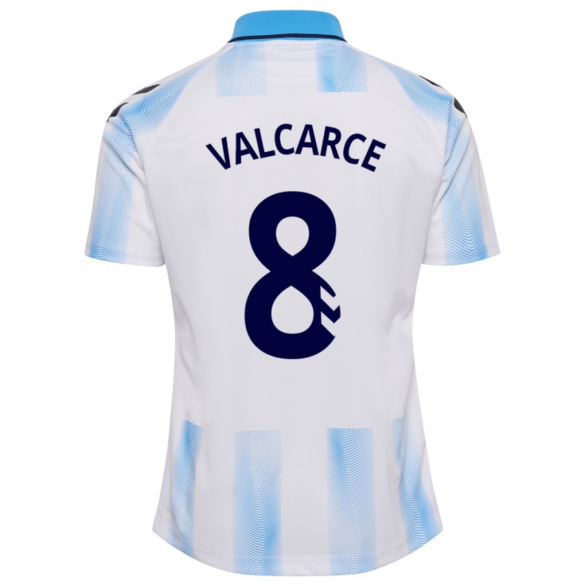 Kinder Alejandro Valcarce #8 Weiß Blau Heimtrikot Trikot 2023/24 T-Shirt