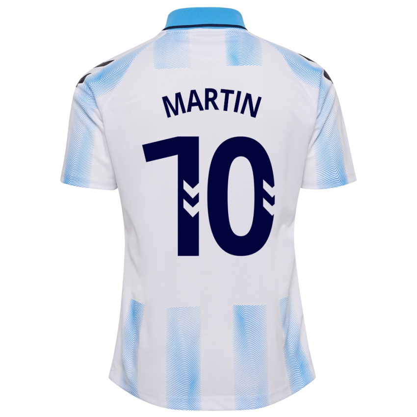 Kinder Jesús Martín #10 Weiß Blau Heimtrikot Trikot 2023/24 T-Shirt