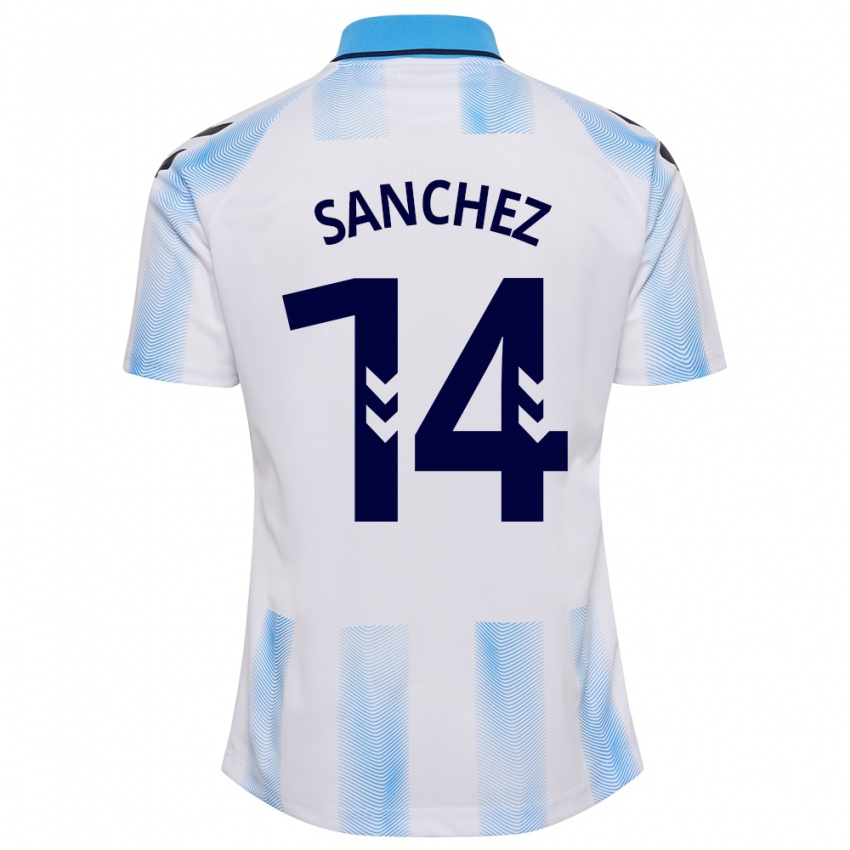 Kinder Rubén Sánchez #14 Weiß Blau Heimtrikot Trikot 2023/24 T-Shirt