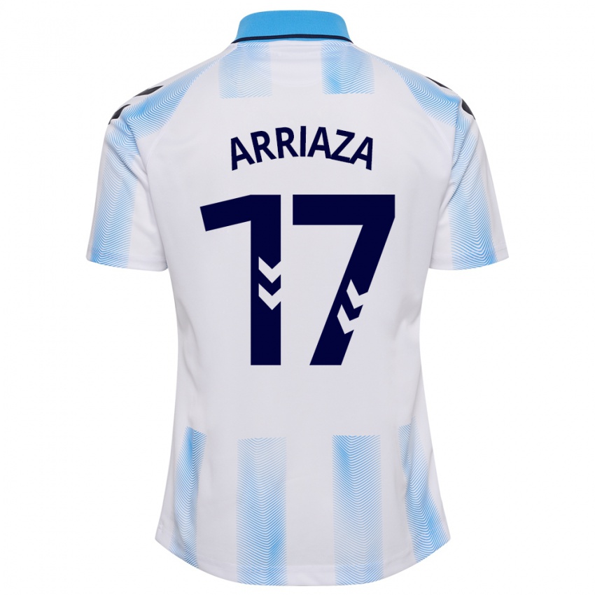 Kinder Pablo Arriaza #17 Weiß Blau Heimtrikot Trikot 2023/24 T-Shirt