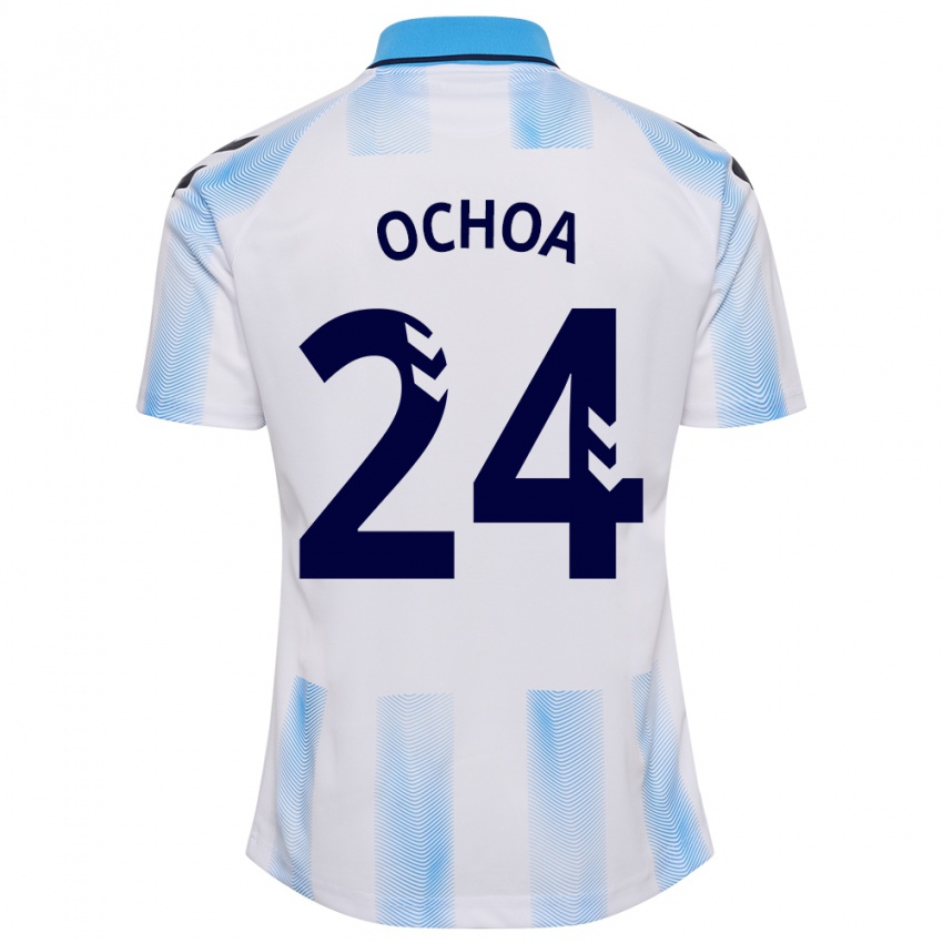 Kinder Aarón Ochoa #24 Weiß Blau Heimtrikot Trikot 2023/24 T-Shirt