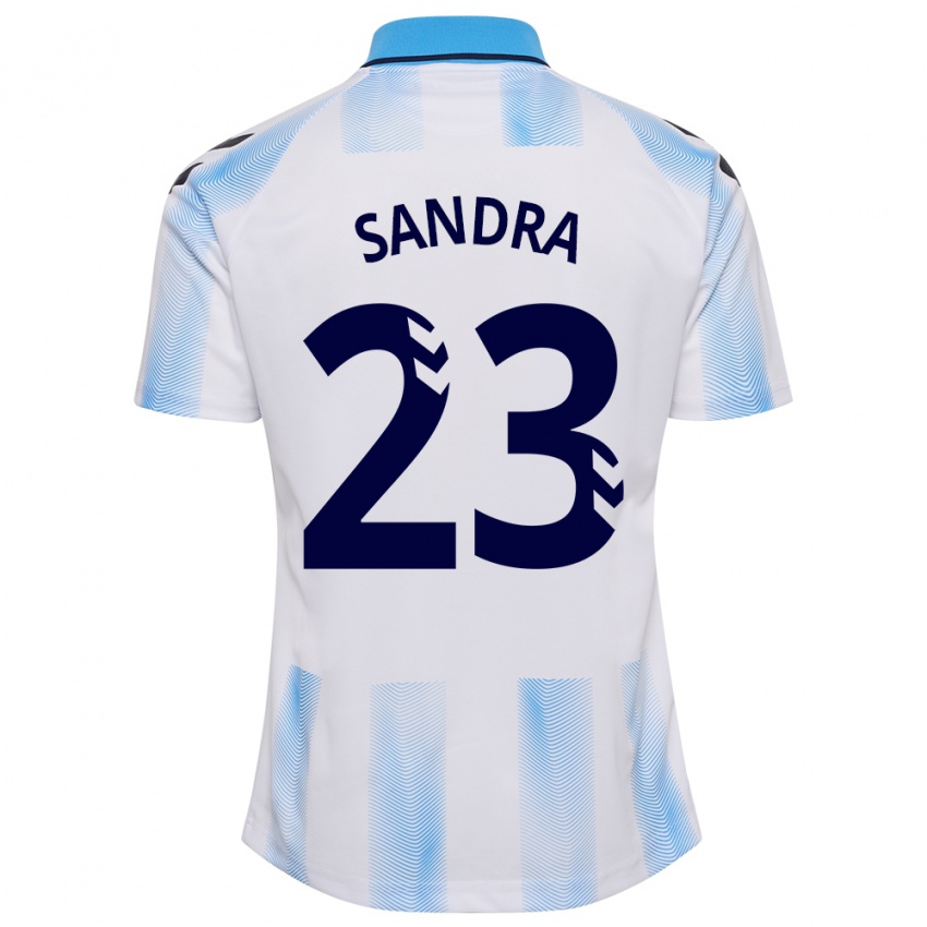 Kinder Sandra #23 Weiß Blau Heimtrikot Trikot 2023/24 T-Shirt