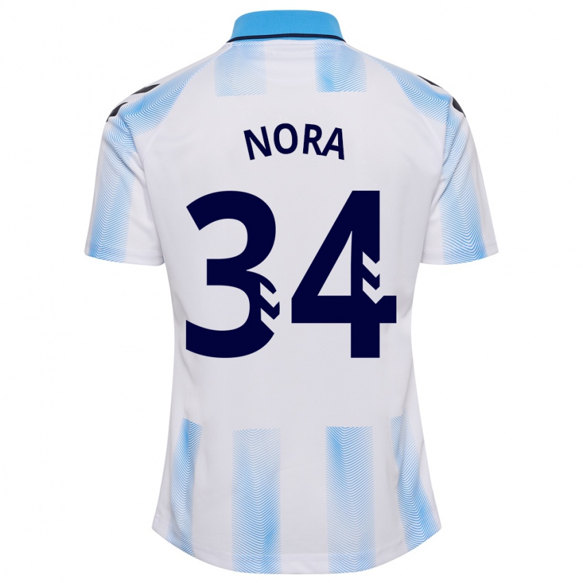 Kinder Nora #34 Weiß Blau Heimtrikot Trikot 2023/24 T-Shirt