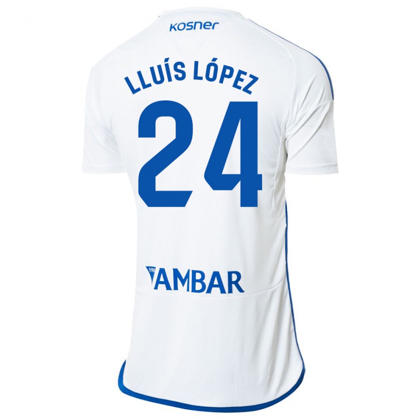 Kinder Lluís López #24 Weiß Heimtrikot Trikot 2023/24 T-Shirt