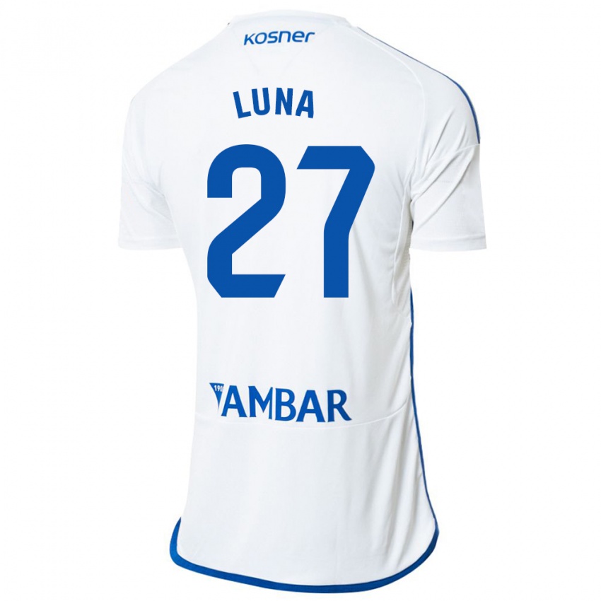 Kinder Marcos Luna #27 Weiß Heimtrikot Trikot 2023/24 T-Shirt