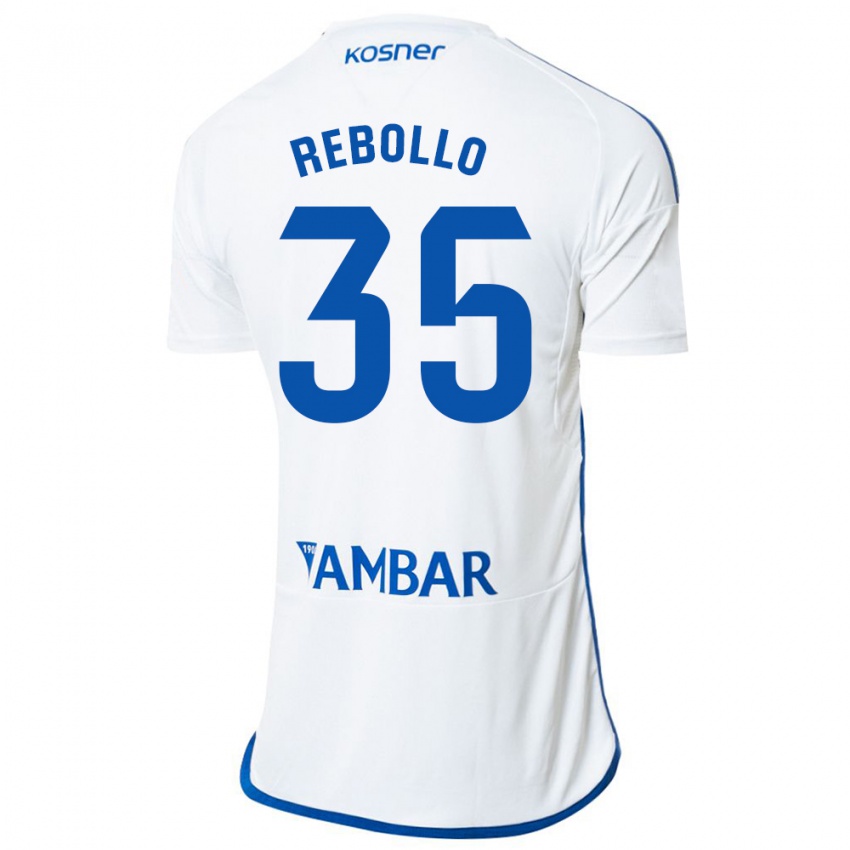 Kinder Dani Rebollo #35 Weiß Heimtrikot Trikot 2023/24 T-Shirt