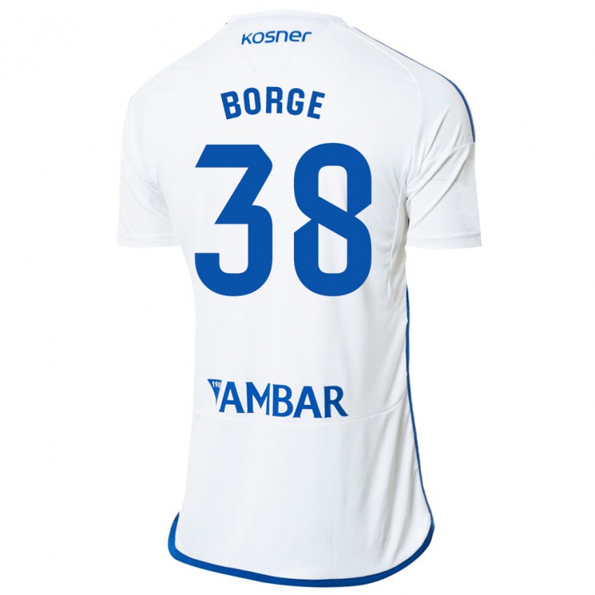 Kinder Andrés Borge #38 Weiß Heimtrikot Trikot 2023/24 T-Shirt