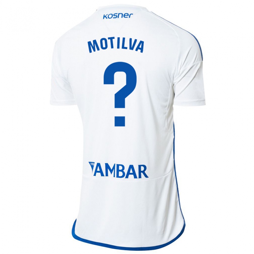 Kinder Adrián Motilva #0 Weiß Heimtrikot Trikot 2023/24 T-Shirt