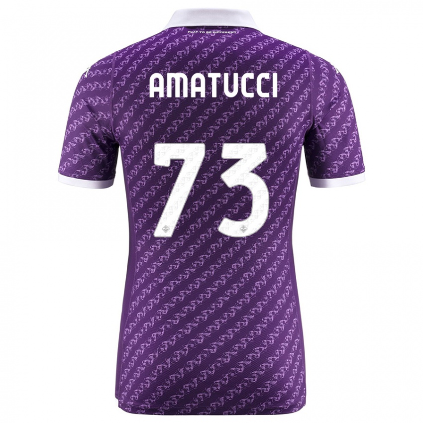 Kinder Lorenzo Amatucci #73 Violett Heimtrikot Trikot 2023/24 T-Shirt