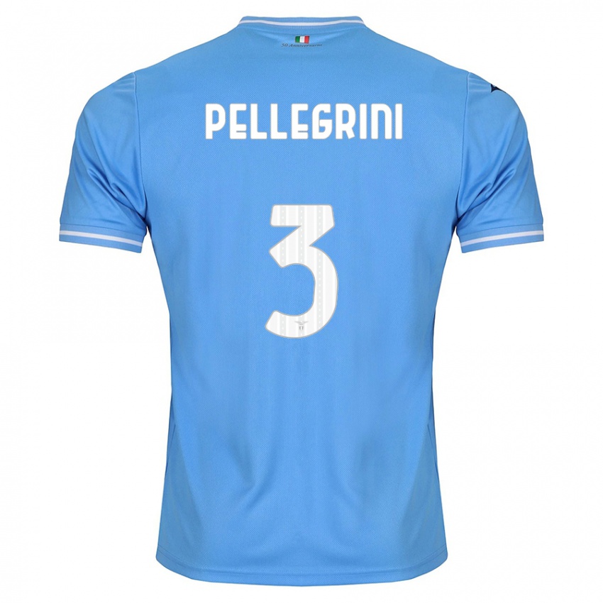 Kinder Luca Pellegrini #3 Blau Heimtrikot Trikot 2023/24 T-Shirt