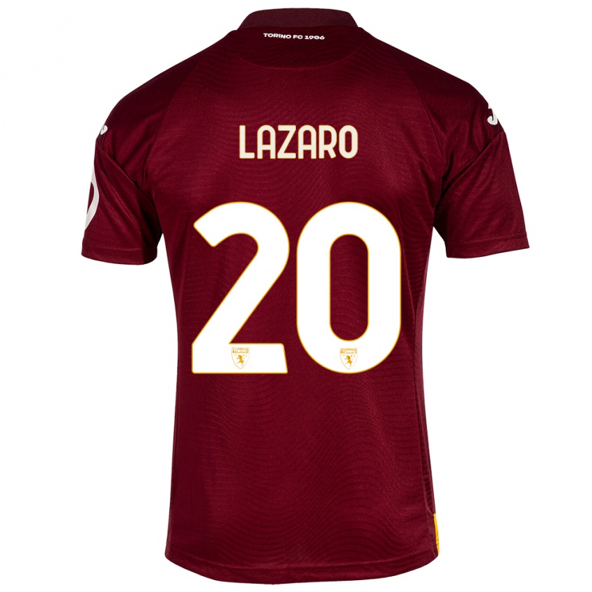 Kinder Valentino Lazaro #20 Dunkelrot Heimtrikot Trikot 2023/24 T-Shirt