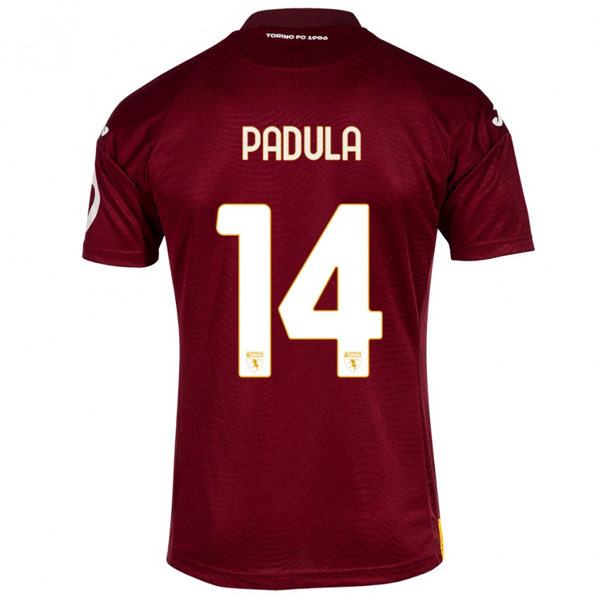 Kinder Cristian Padula #14 Dunkelrot Heimtrikot Trikot 2023/24 T-Shirt