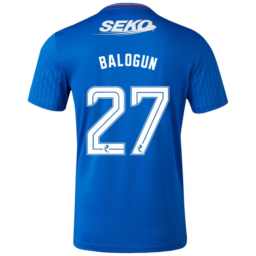 Kinder Leon Balogun #27 Blau Heimtrikot Trikot 2023/24 T-Shirt