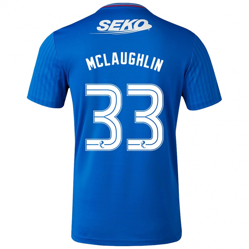 Kinder Jon Mclaughlin #33 Blau Heimtrikot Trikot 2023/24 T-Shirt