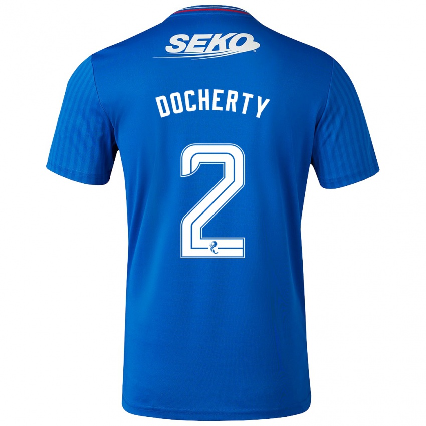 Kinder Nicola Docherty #2 Blau Heimtrikot Trikot 2023/24 T-Shirt