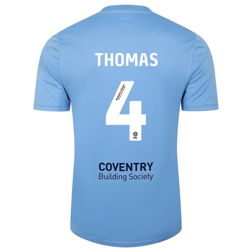 Kinder Bobby Thomas #4 Himmelblau Heimtrikot Trikot 2023/24 T-Shirt