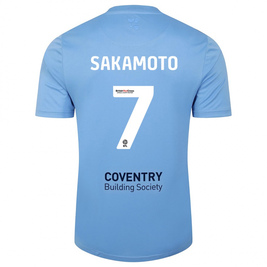 Kinder Tatsuhiro Sakamoto #7 Himmelblau Heimtrikot Trikot 2023/24 T-Shirt