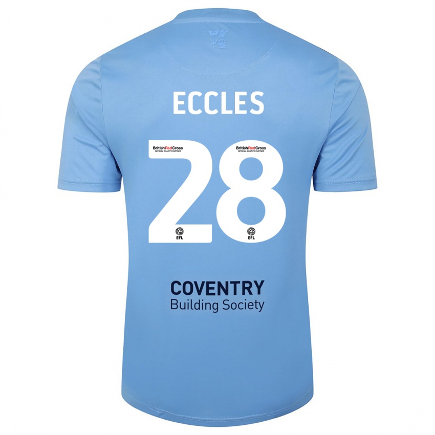 Kinder Josh Eccles #28 Himmelblau Heimtrikot Trikot 2023/24 T-Shirt