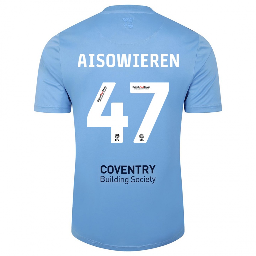 Kinder Evan Eghosa Aisowieren #47 Himmelblau Heimtrikot Trikot 2023/24 T-Shirt