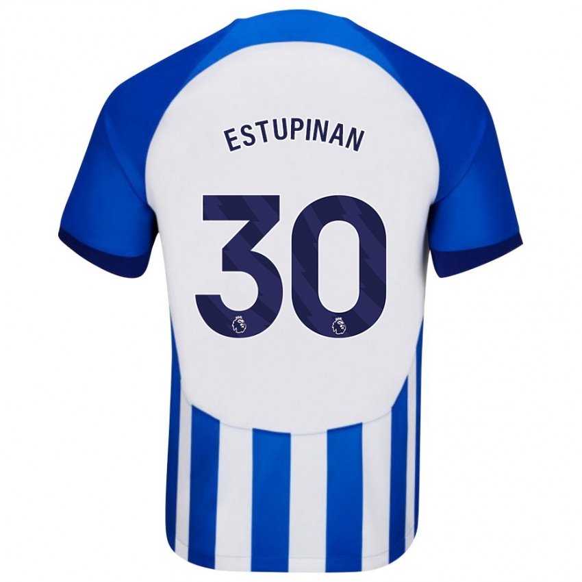 Kinder Pervis Estupiñán #30 Blau Heimtrikot Trikot 2023/24 T-Shirt