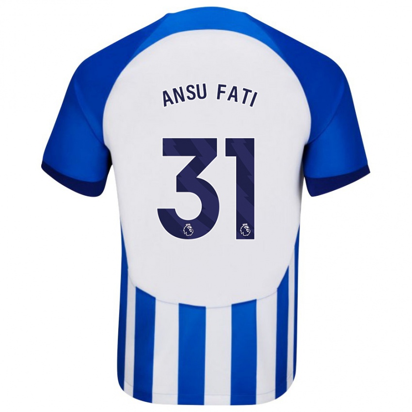 Kinder Ansu Fati #31 Blau Heimtrikot Trikot 2023/24 T-Shirt