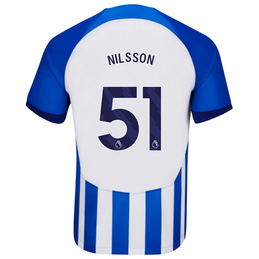 Kinder Casper Nilsson #51 Blau Heimtrikot Trikot 2023/24 T-Shirt