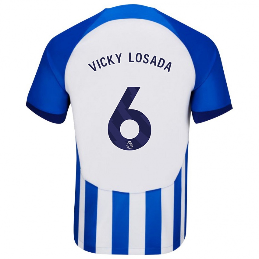 Kinder María Victoria Losada Gómez #6 Blau Heimtrikot Trikot 2023/24 T-Shirt