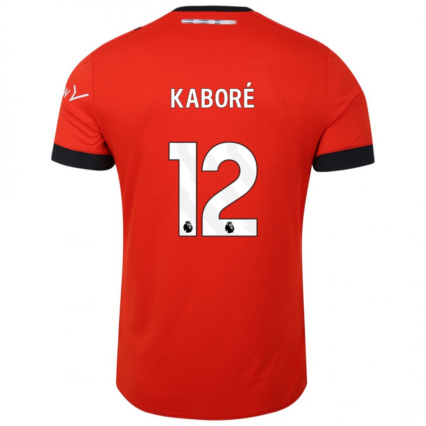 Kinder Issa Kabore #12 Rot Heimtrikot Trikot 2023/24 T-Shirt
