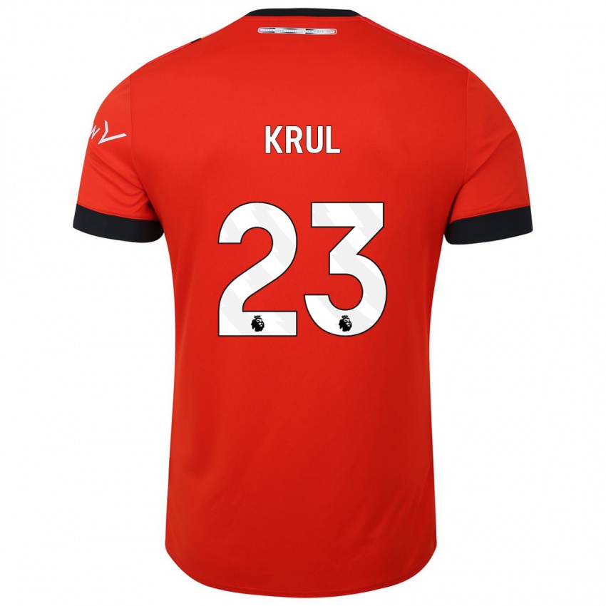 Kinder Tim Krul #23 Rot Heimtrikot Trikot 2023/24 T-Shirt