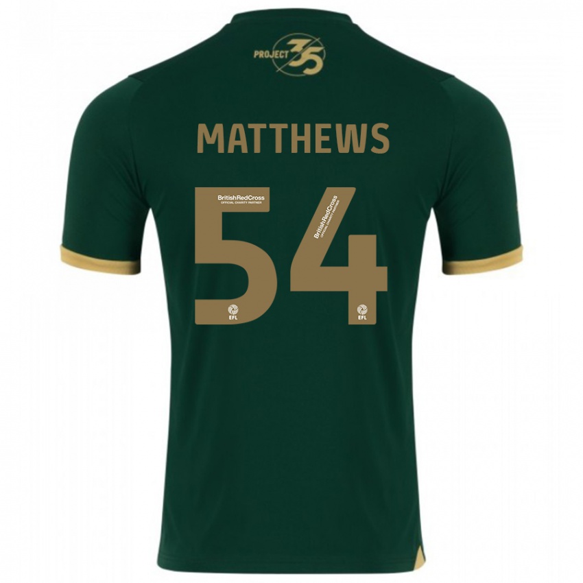 Kinder Jack Matthews #54 Grün Heimtrikot Trikot 2023/24 T-Shirt