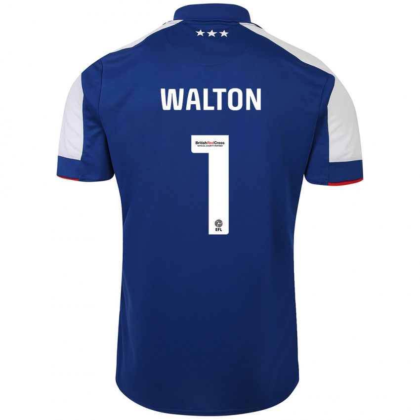 Kinder Christian Walton #1 Blau Heimtrikot Trikot 2023/24 T-Shirt