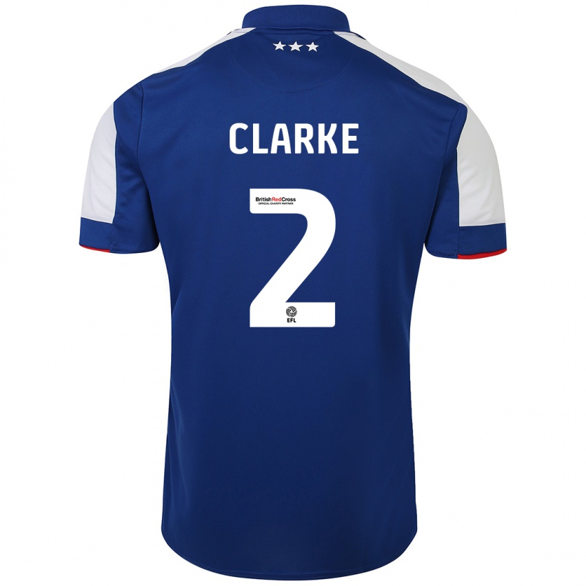 Kinder Harry Clarke #2 Blau Heimtrikot Trikot 2023/24 T-Shirt