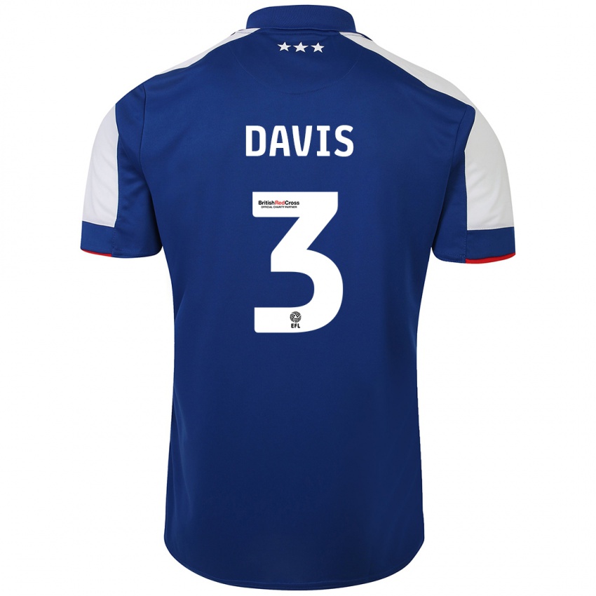 Kinder Leif Davis #3 Blau Heimtrikot Trikot 2023/24 T-Shirt