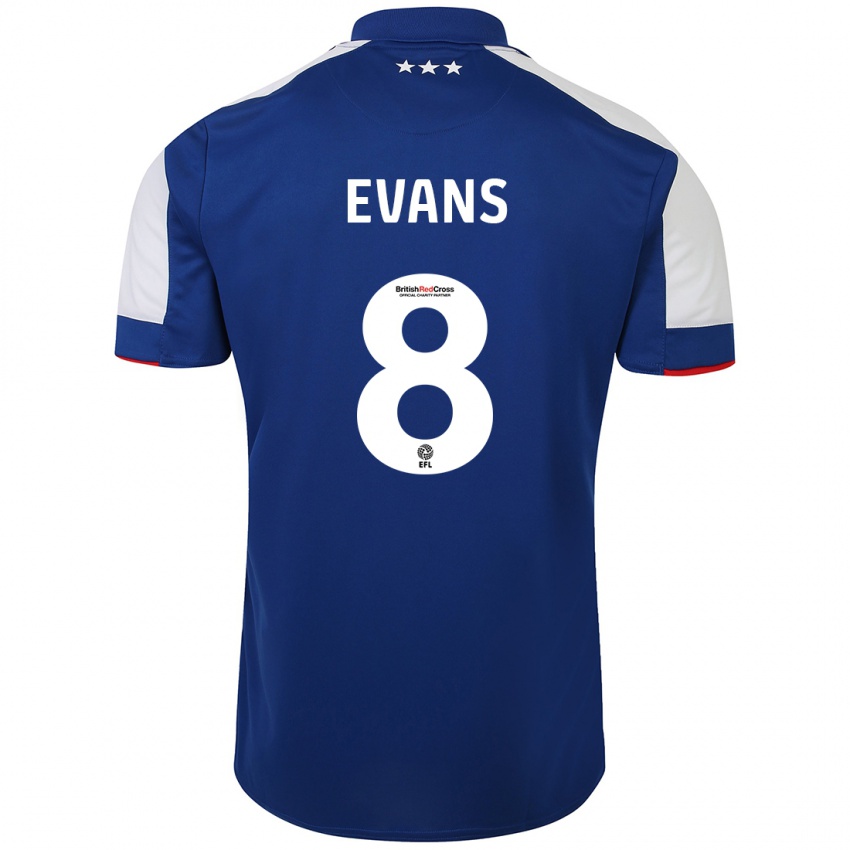 Kinder Lee Evans #8 Blau Heimtrikot Trikot 2023/24 T-Shirt