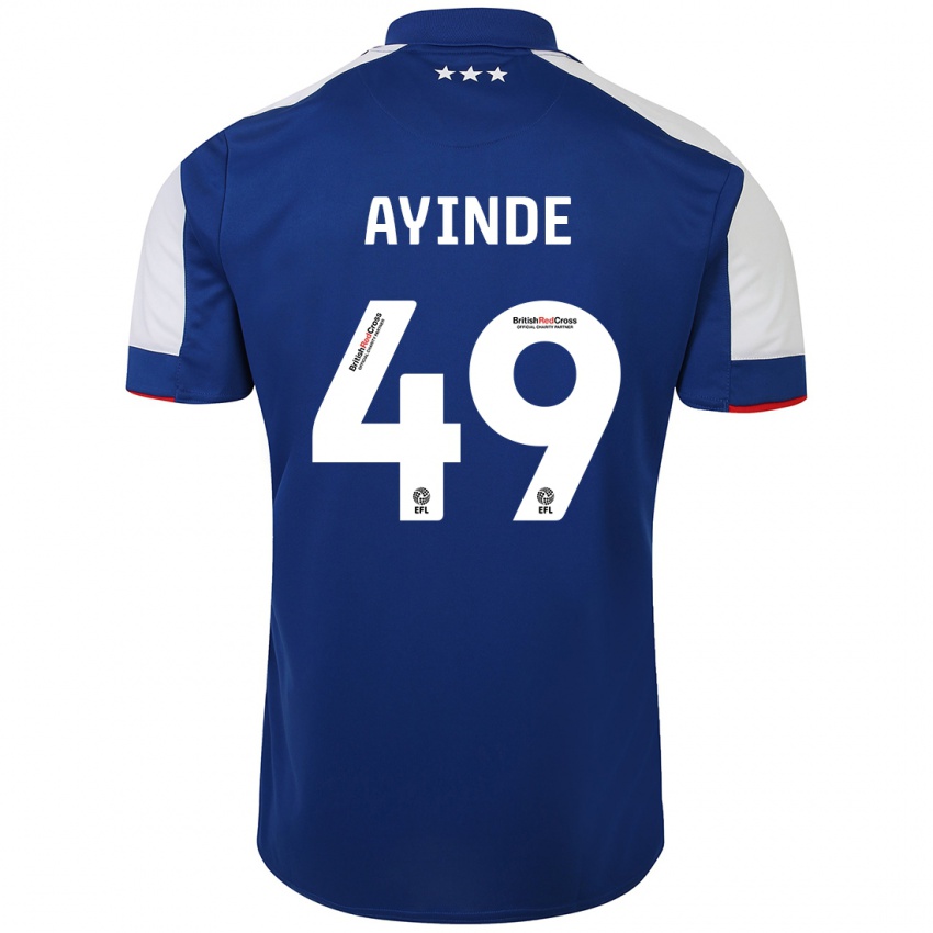 Kinder Leon Ayinde #49 Blau Heimtrikot Trikot 2023/24 T-Shirt