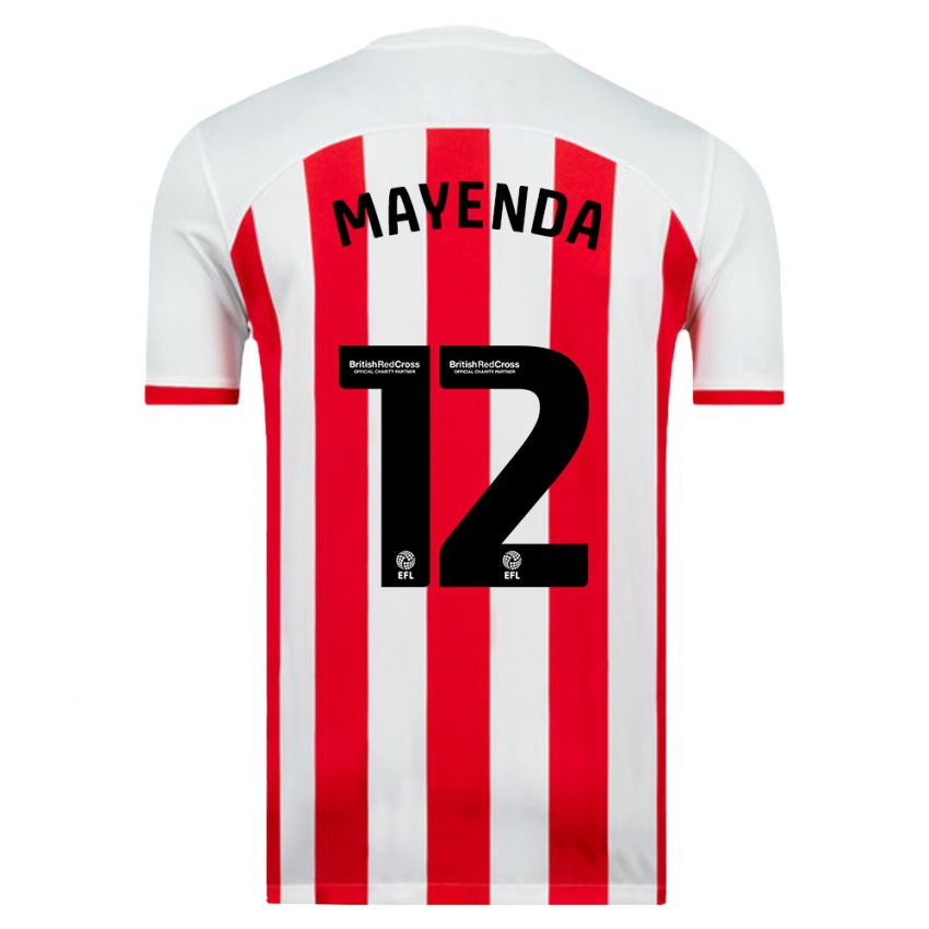 Kinder Eliezer Mayenda #12 Weiß Heimtrikot Trikot 2023/24 T-Shirt