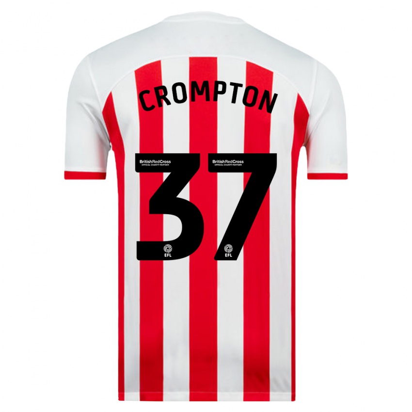 Kinder Ben Crompton #37 Weiß Heimtrikot Trikot 2023/24 T-Shirt