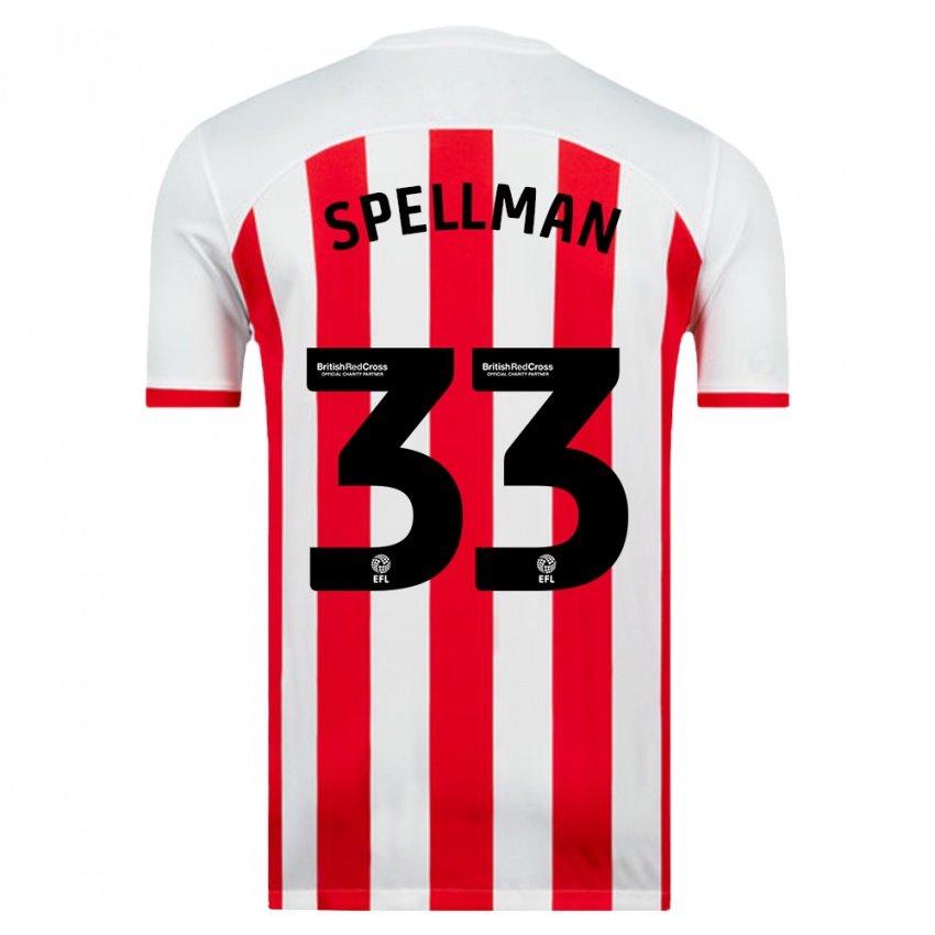 Kinder Michael Spellman #33 Weiß Heimtrikot Trikot 2023/24 T-Shirt