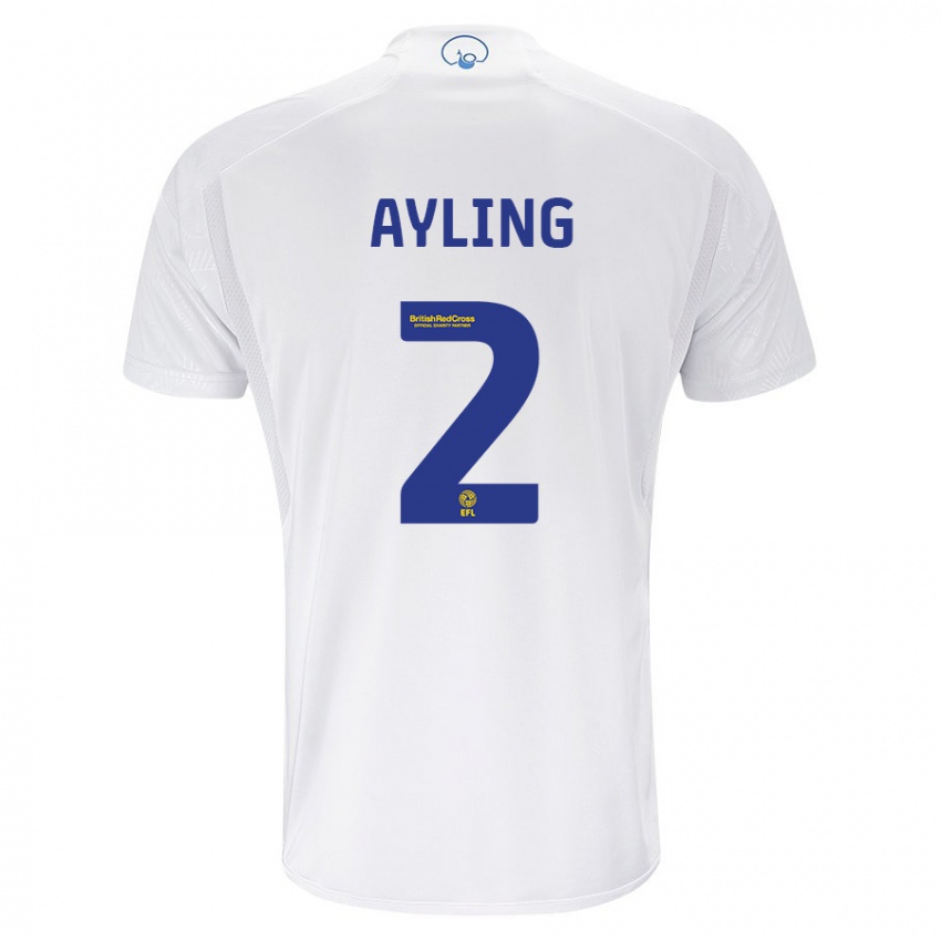 Kinder Luke Ayling #2 Weiß Heimtrikot Trikot 2023/24 T-Shirt