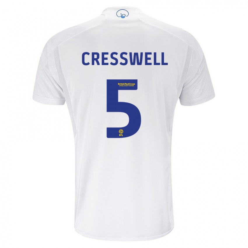 Kinder Charlie Cresswell #5 Weiß Heimtrikot Trikot 2023/24 T-Shirt