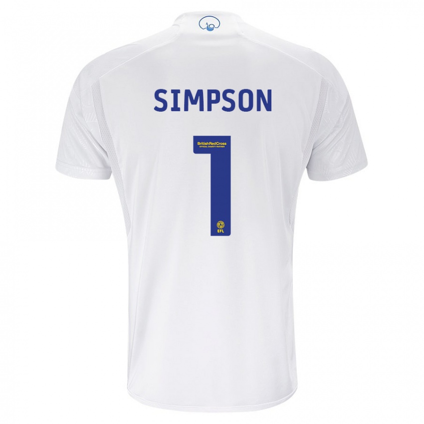 Kinder Carrie Simpson #1 Weiß Heimtrikot Trikot 2023/24 T-Shirt